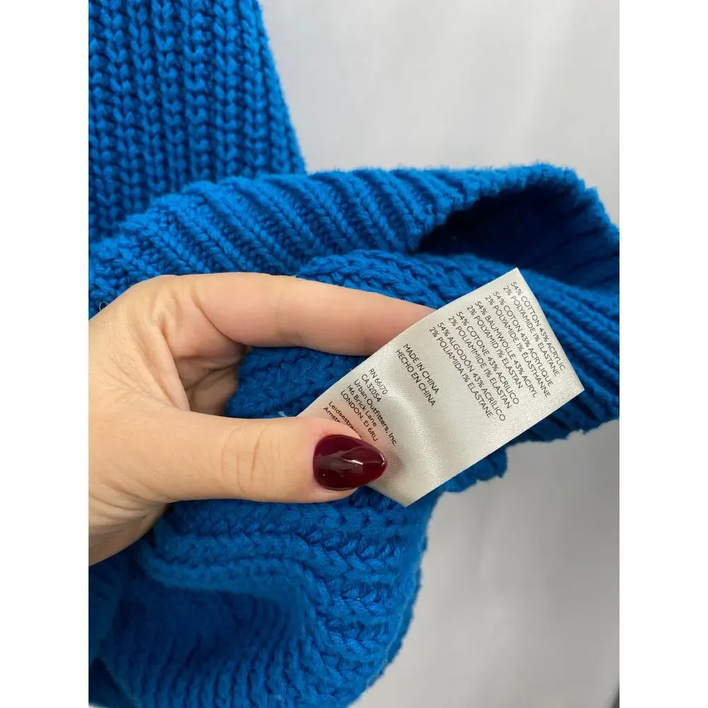 Free People L royal blue swim too deep sweater